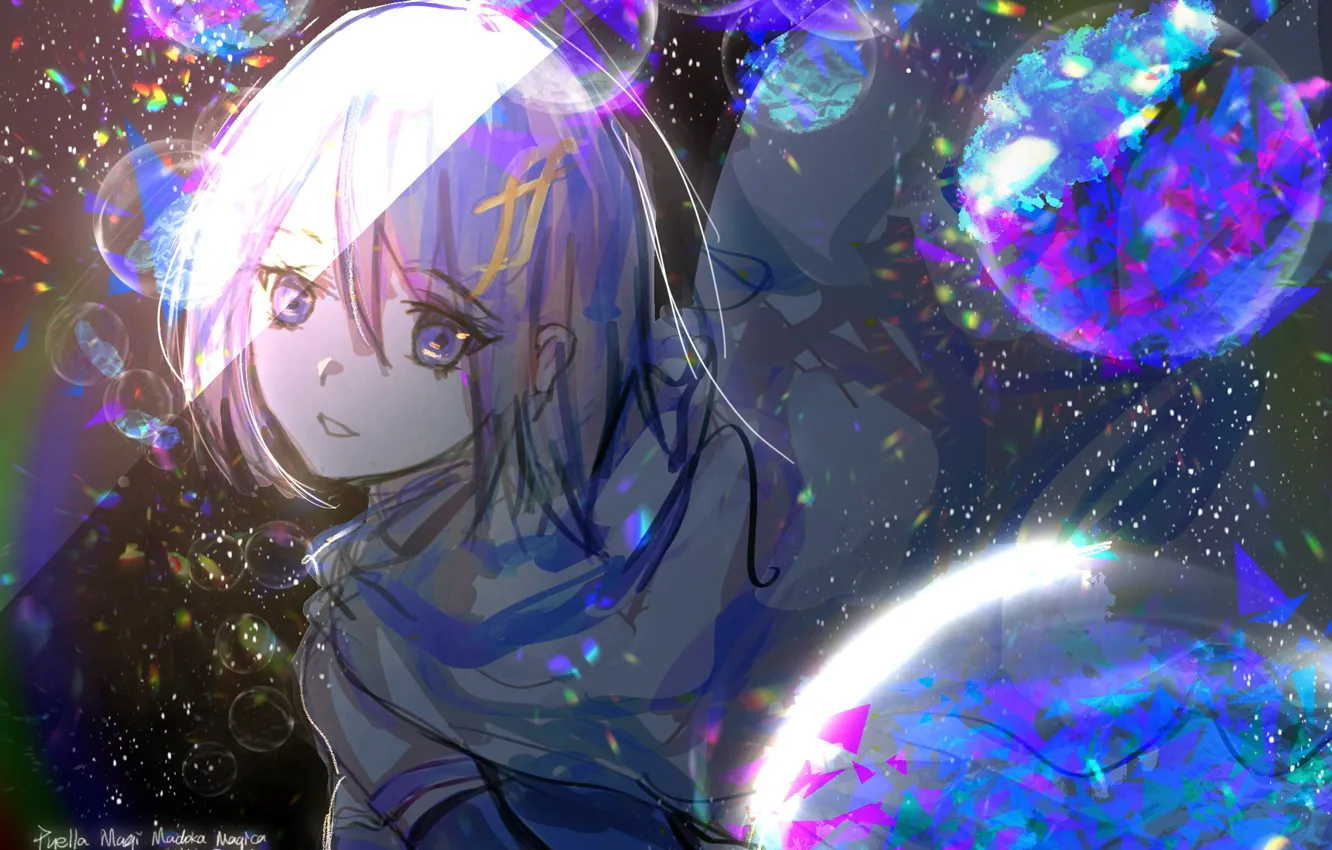 Photo wallpaper girl, bubbles, mahou shoujo madoka magica, sayaka miki, by Noki