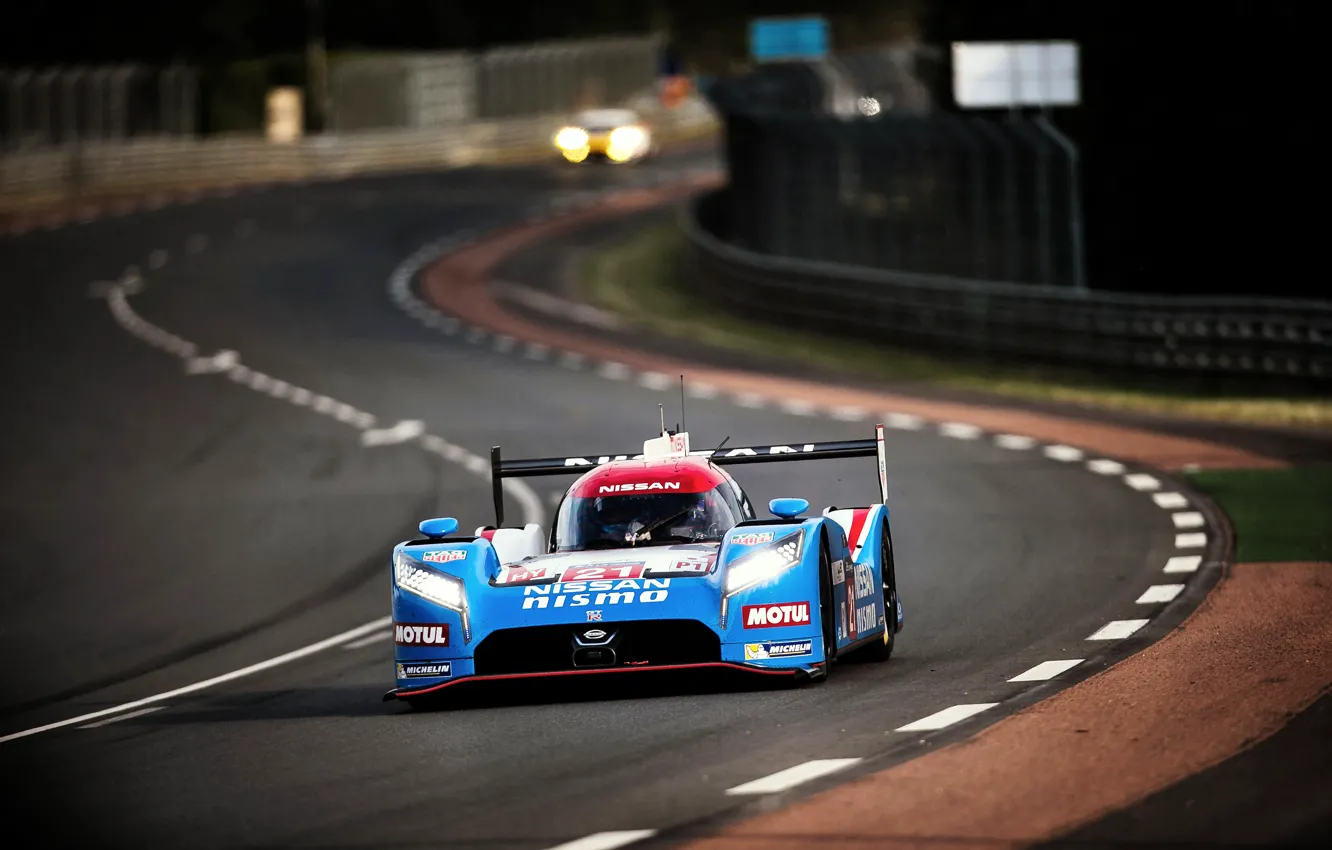 Photo wallpaper Blur, WEC, Nissan GT-R LM Nismo, 24H Le Mans