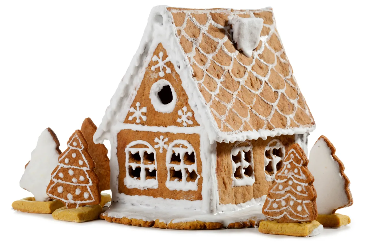 Photo wallpaper new year, cookies, Christmas, house, Christmas, cakes, houses, New Year
