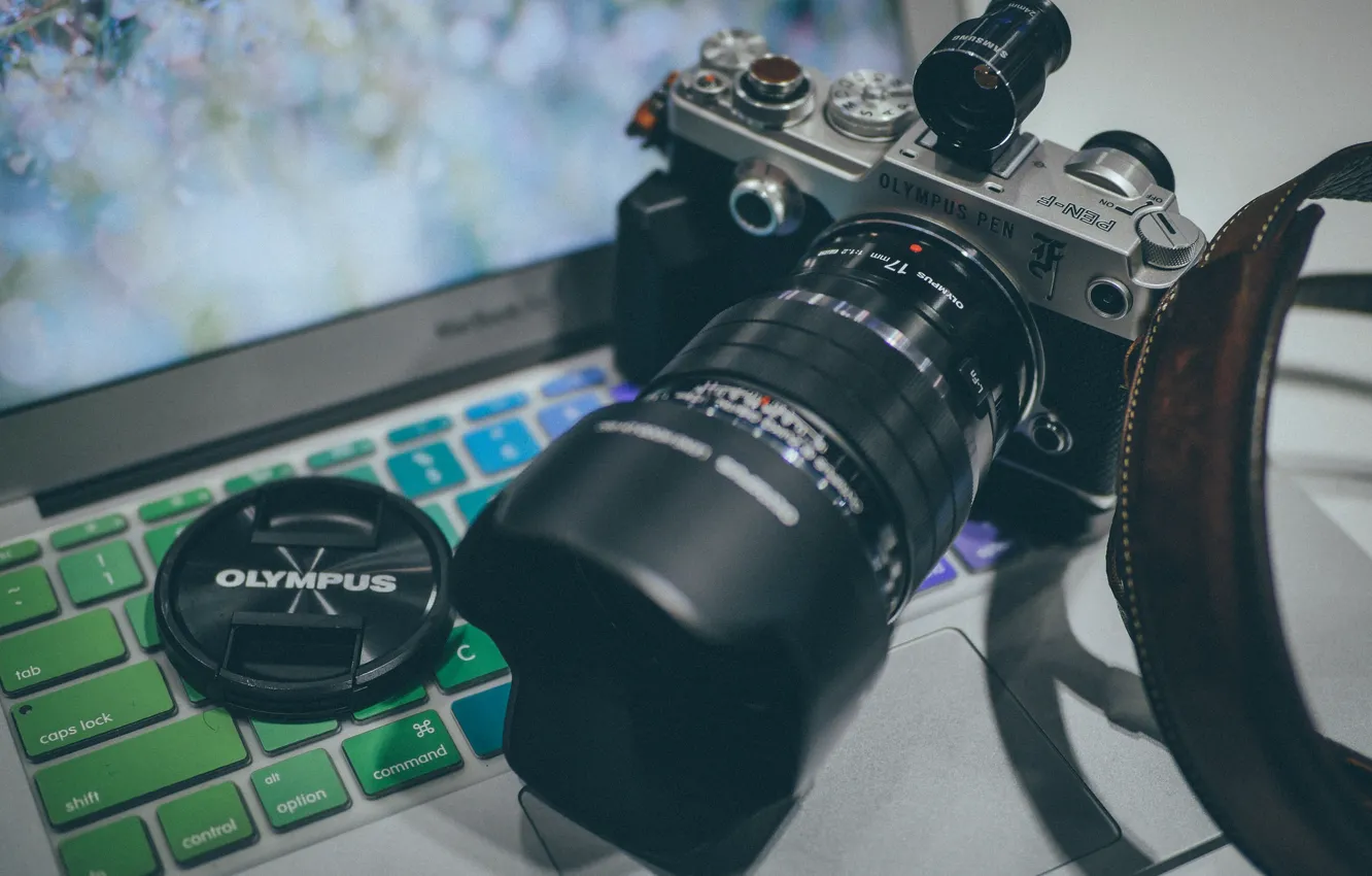 Photo wallpaper Olympus, the camera, keyboard, lens
