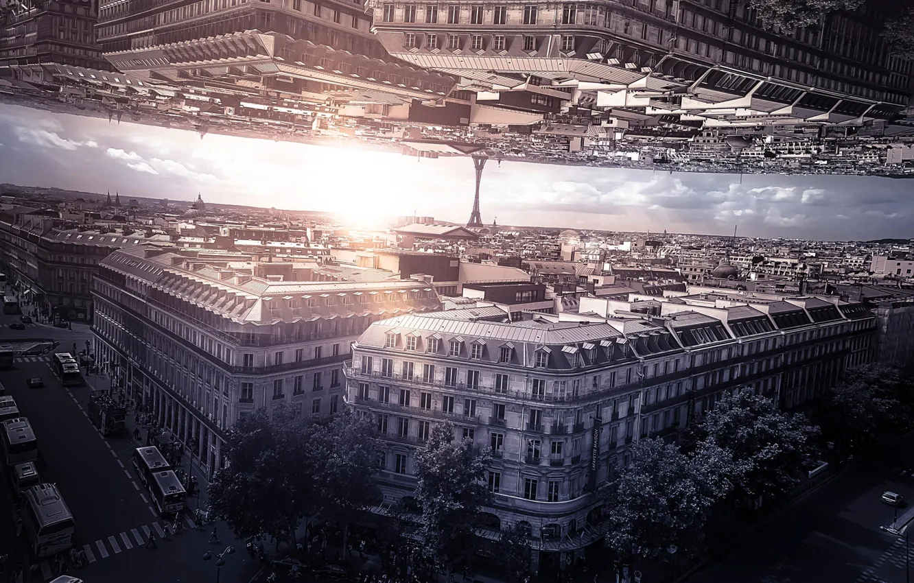 Photo wallpaper Paris, Inception, based on the movie