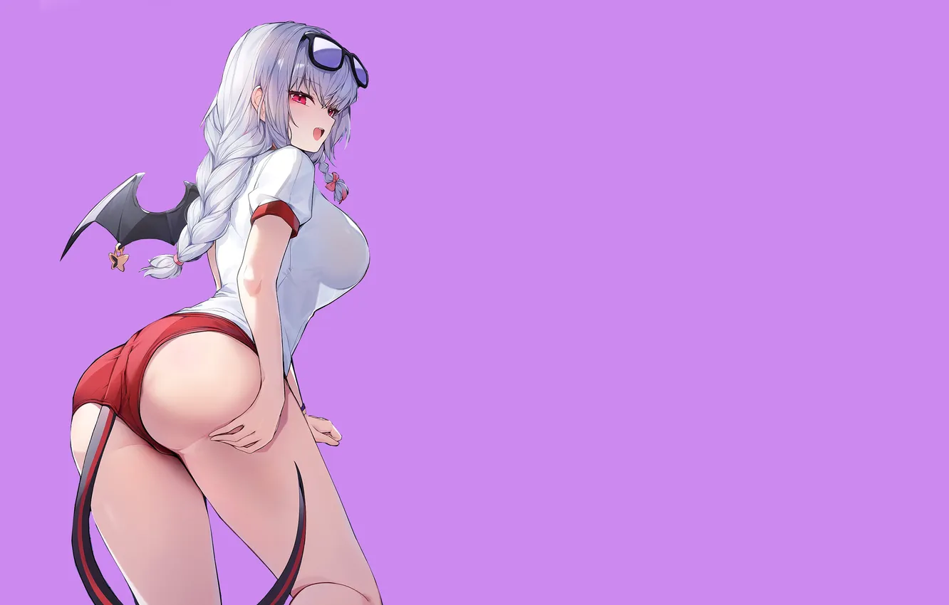 Photo wallpaper kawaii, hot, sexy, devil, boobs, anime, wings, tail