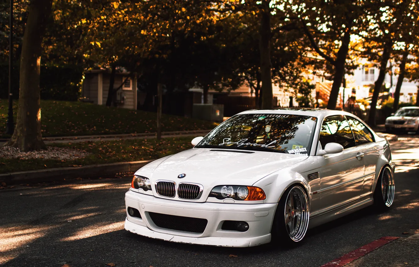 Photo wallpaper white, BMW, BMW, white, E46
