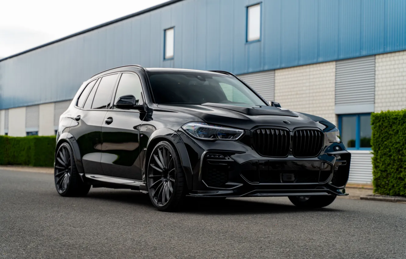 Photo wallpaper BMW, black, Front, Prior Design, X5 M, BMW X5 M