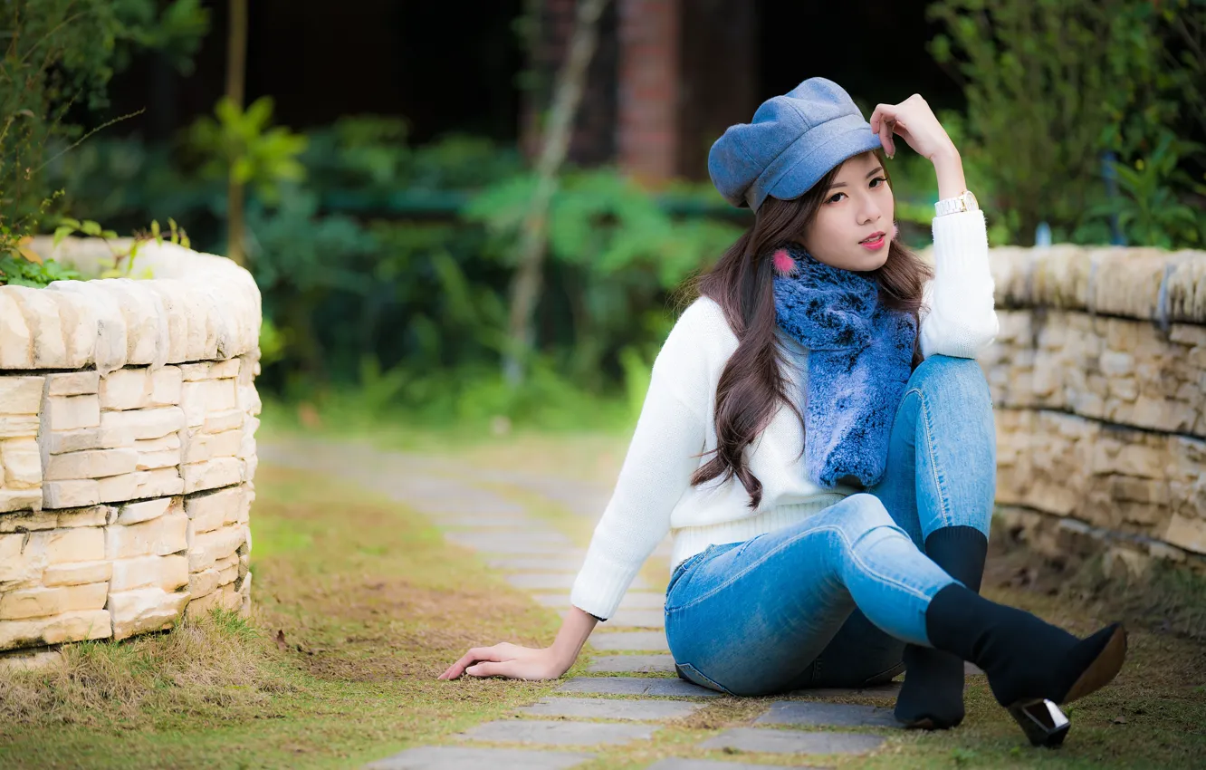 Photo wallpaper girl, Asian, cutie