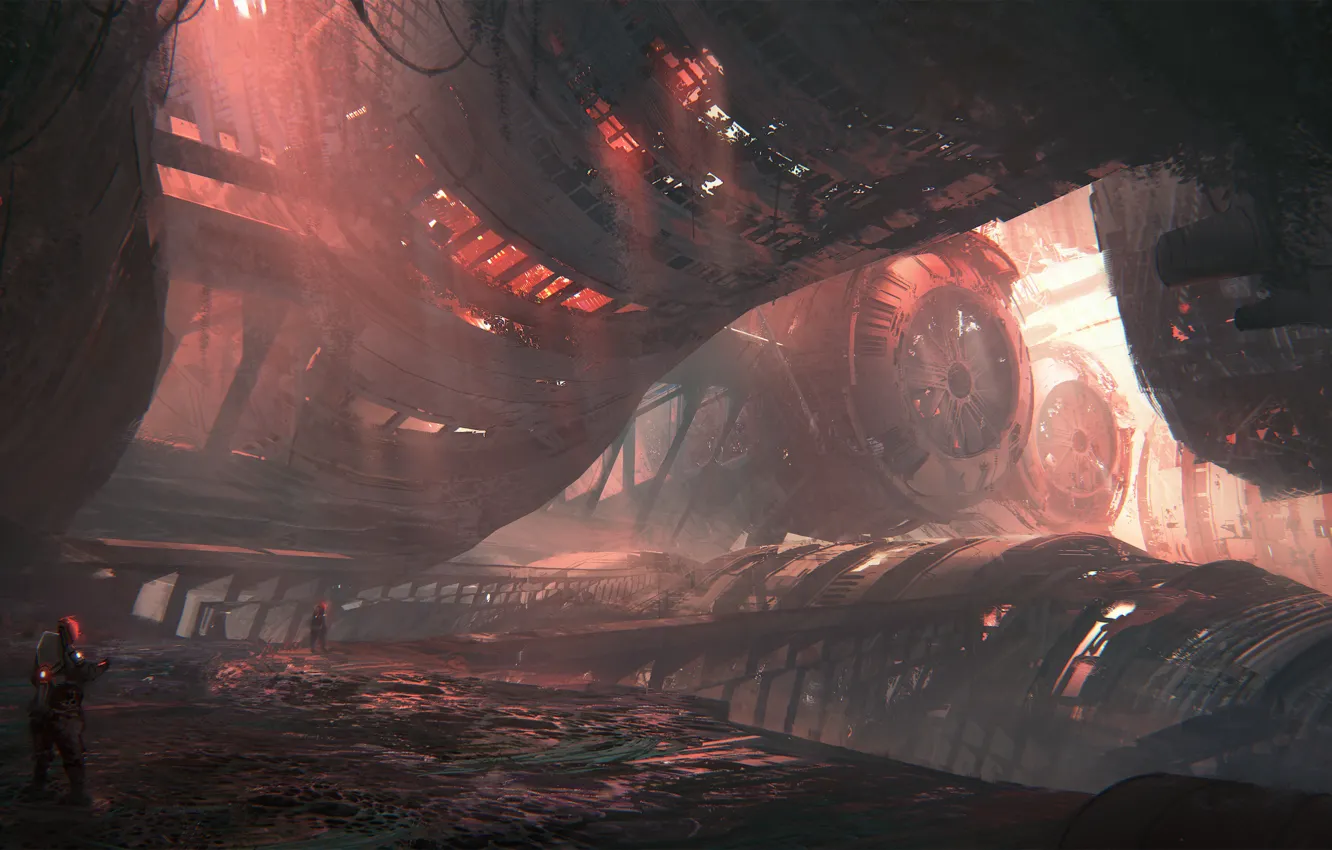 Photo wallpaper people, construction, research, discovering forgotten places