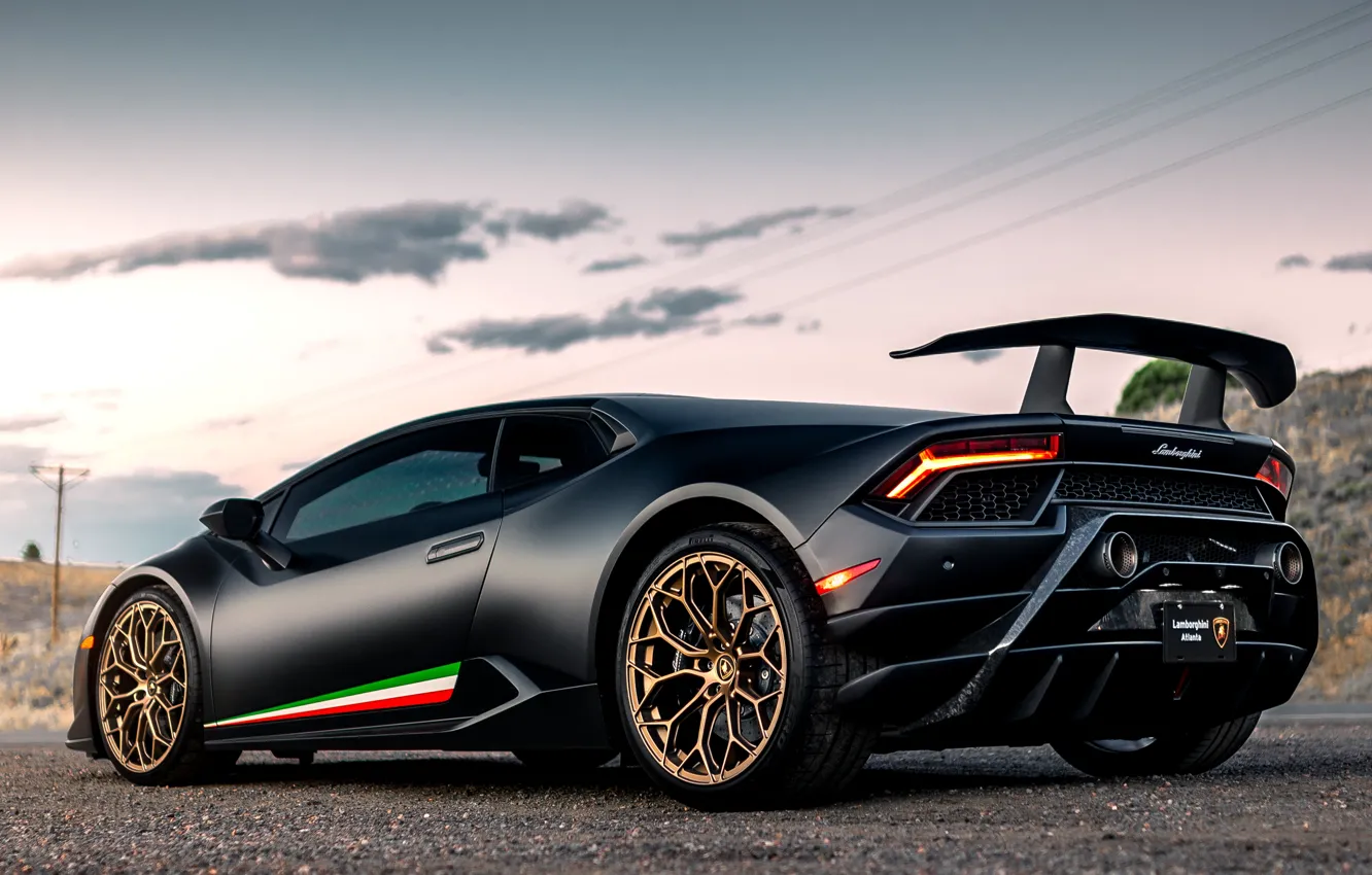 Photo wallpaper sunset, the evening, Lamborghini, supercar, Performante, Huracan, 2019, by Mark Hambach