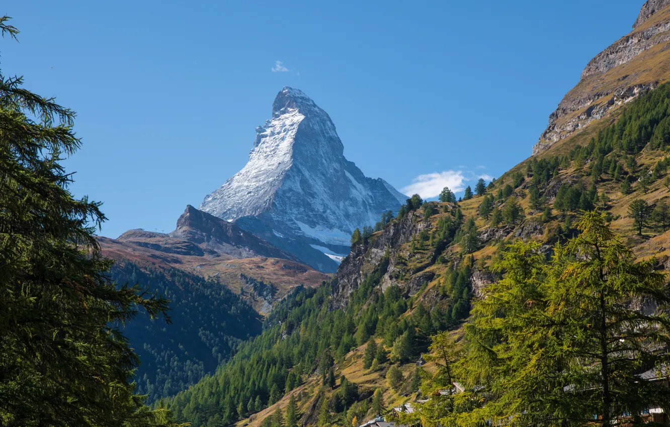 Photo wallpaper mountains, Switzerland, Alps, Matterhorn