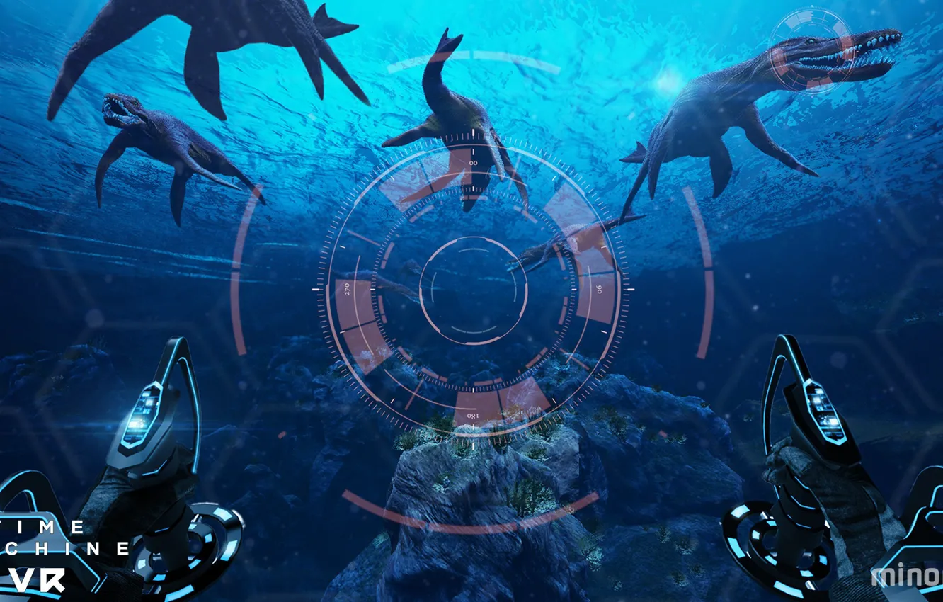 Photo wallpaper scale, dinosaur, reef, Time Machine VR