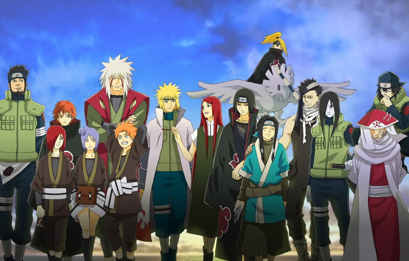 Photo wallpaper anime, Naruto, Naruto, Uchiha Itachi, Deidara, Sasori, Kushina Uzumaki, Gekkou Hayate