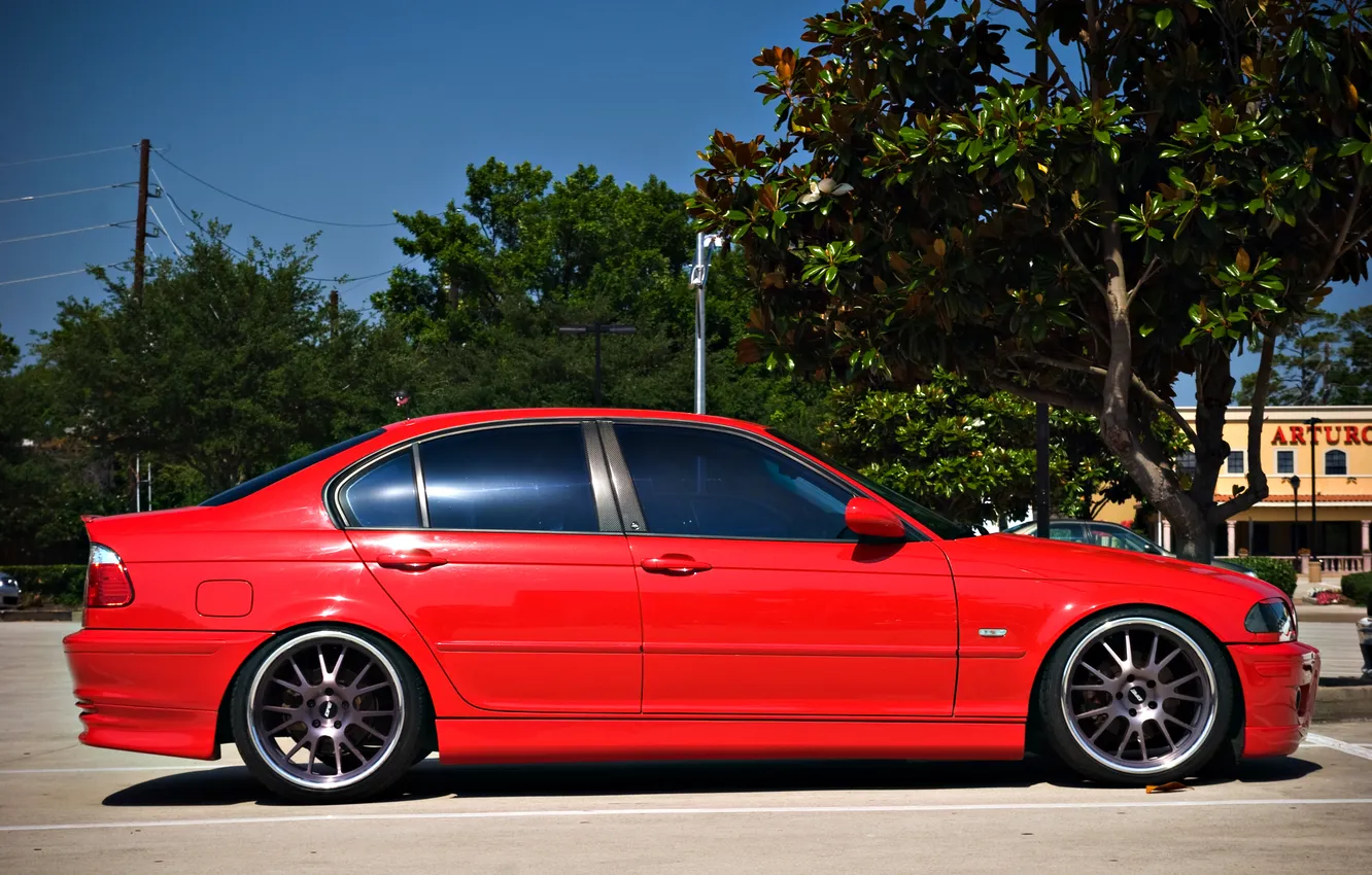 Photo wallpaper BMW, BMW, profile, red, red, E46, The 3 series, 325i