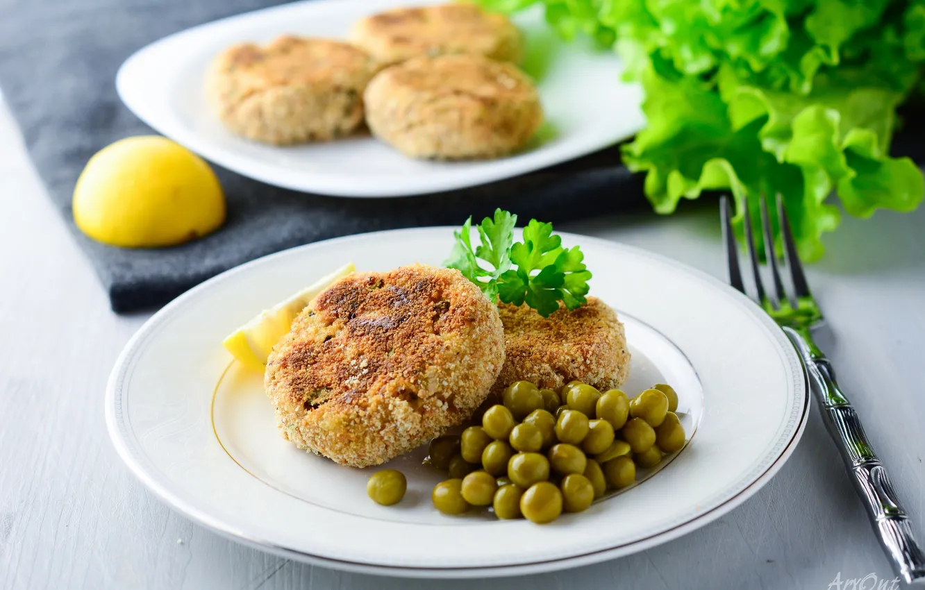 Photo wallpaper greens, polka dot, Patty, a slice of lemon