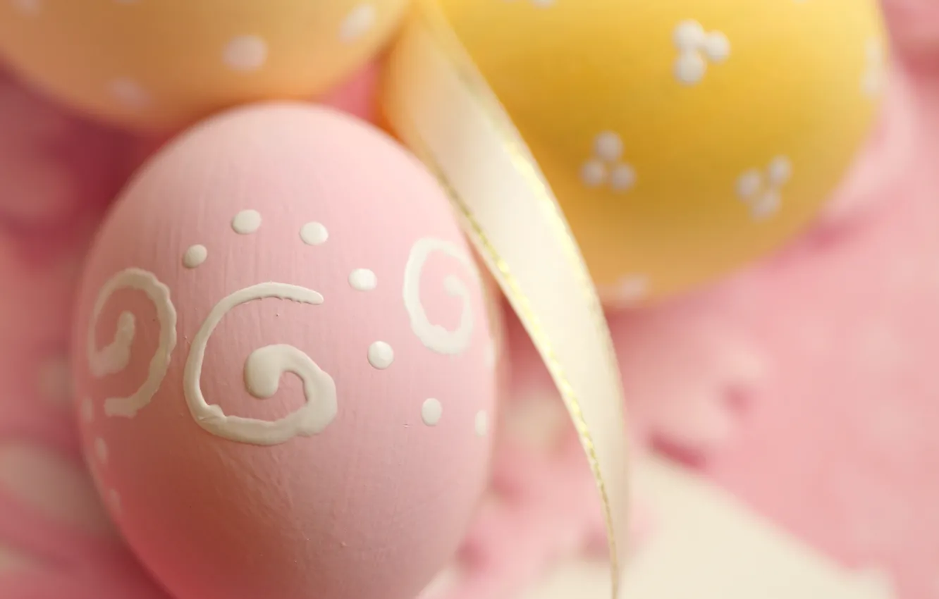 Photo wallpaper Easter, tape, pink, spring, Easter, eggs, decoration, Happy