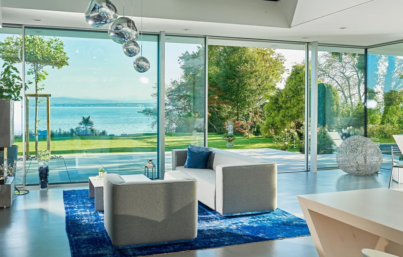 Photo wallpaper Villa, interior, living room, Bodensee, Zero villa