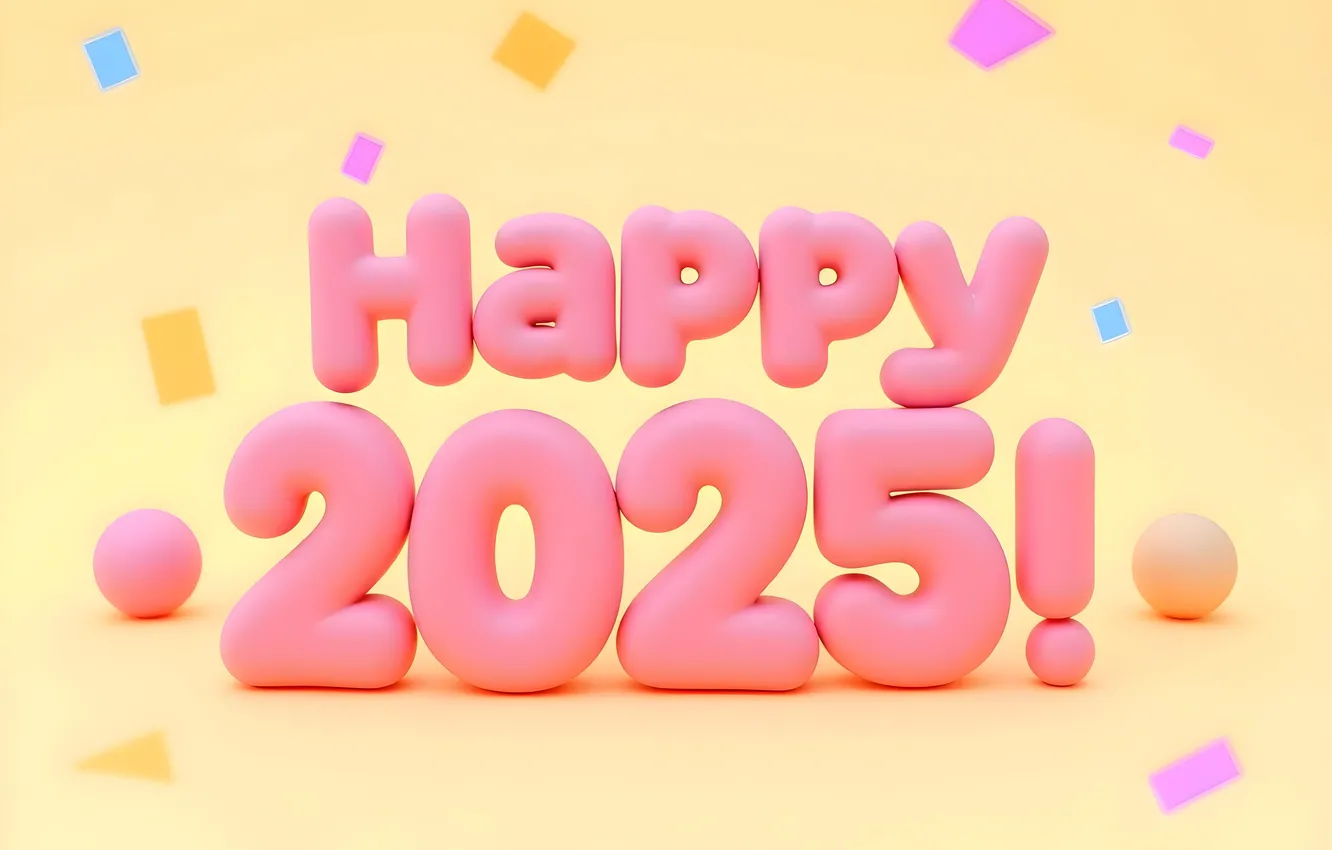 Photo wallpaper new year, figures, date, New Year 2025, 2025