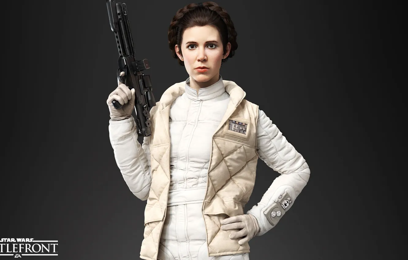 Photo wallpaper game, Electronic Arts, DICE, Princess Leia, star wars battlefront, Princess Leia, Leia Organa-Solo