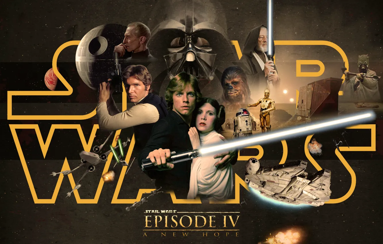 Photo wallpaper droids, Star Wars, R2D2, Star wars, Darth Vader, Darth Vader, lightsaber, lightsaber