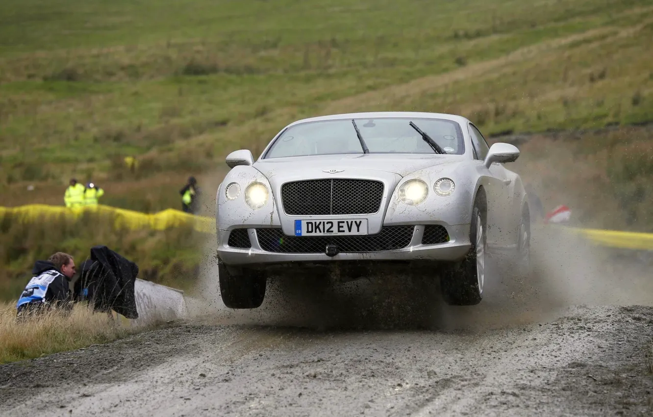 Photo wallpaper squirt, jump, Road, Dirt, Top Gear, Rally, Bentley Continental Gt Speed