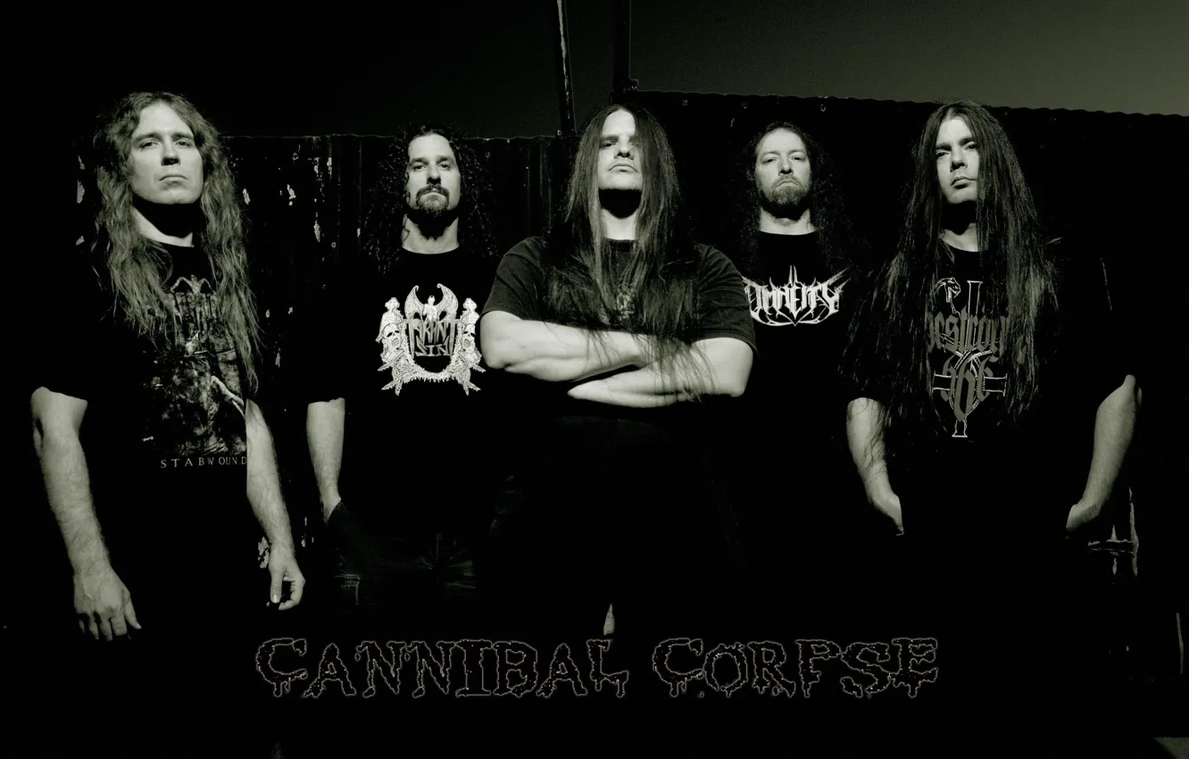 Photo wallpaper Death Metal, Brutal Death Metal, Cannibal Corpse, George Fisher, Alex Webster, Pat O'Brien, Paul Mazurkiewicz, …