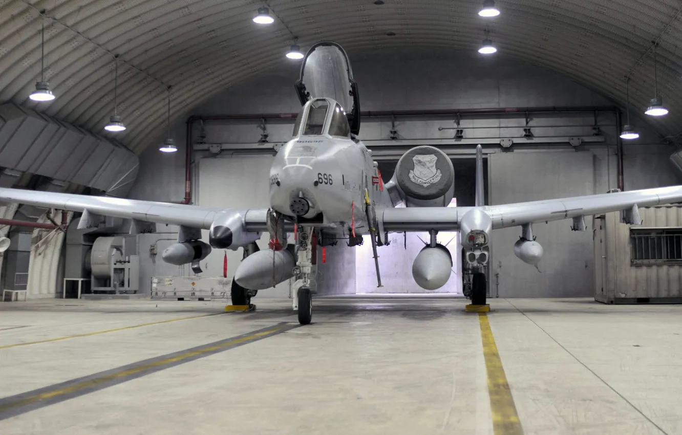 Photo wallpaper hangar, attack, American, A-10, Fairchild, Thunderbolt II, Republic, single
