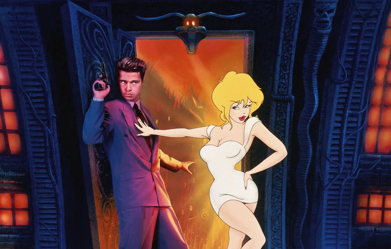 Photo wallpaper the film, cartoon, fantasy, Brad Pitt, genre, Director, Comedy, 1992.