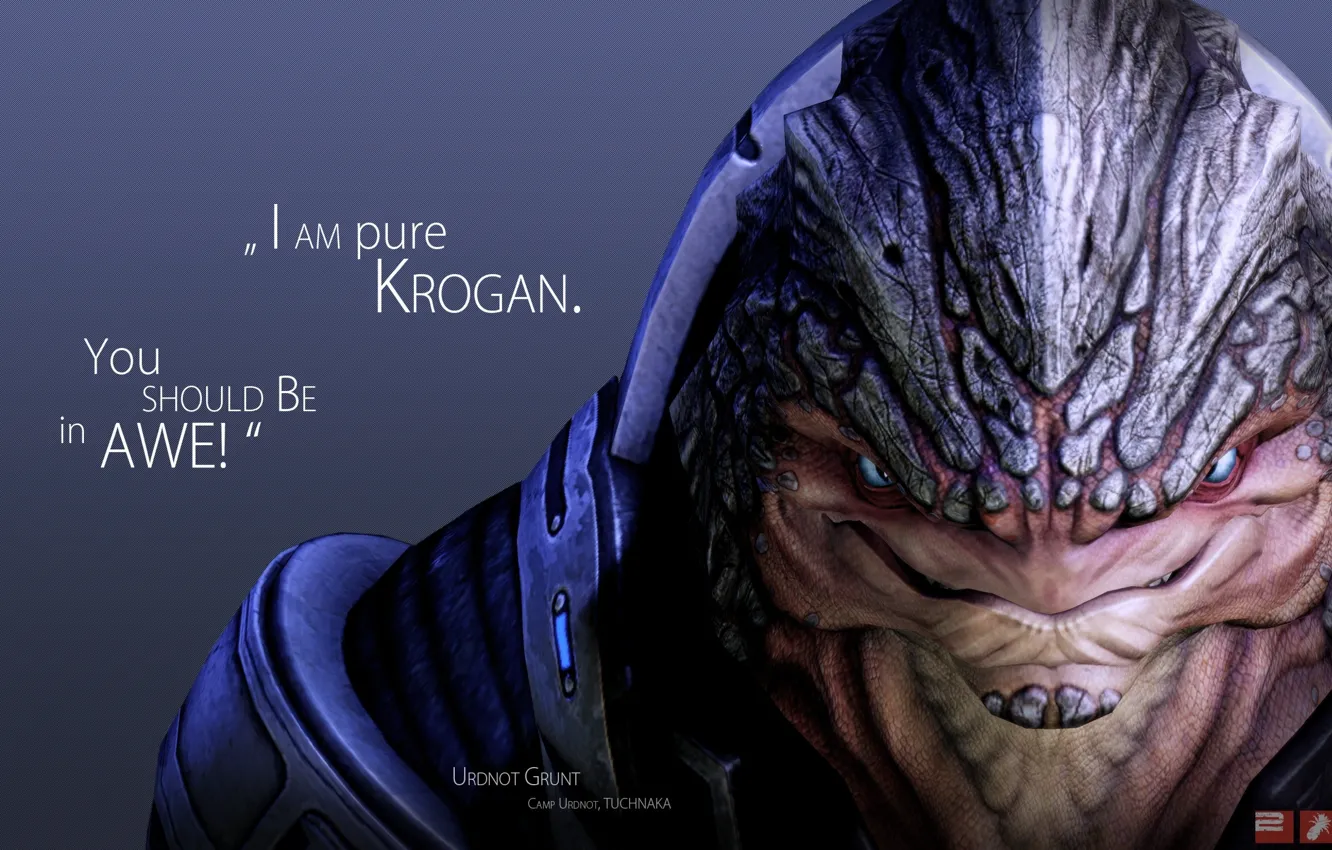 Photo wallpaper Mass Effect, krogan, Grunt