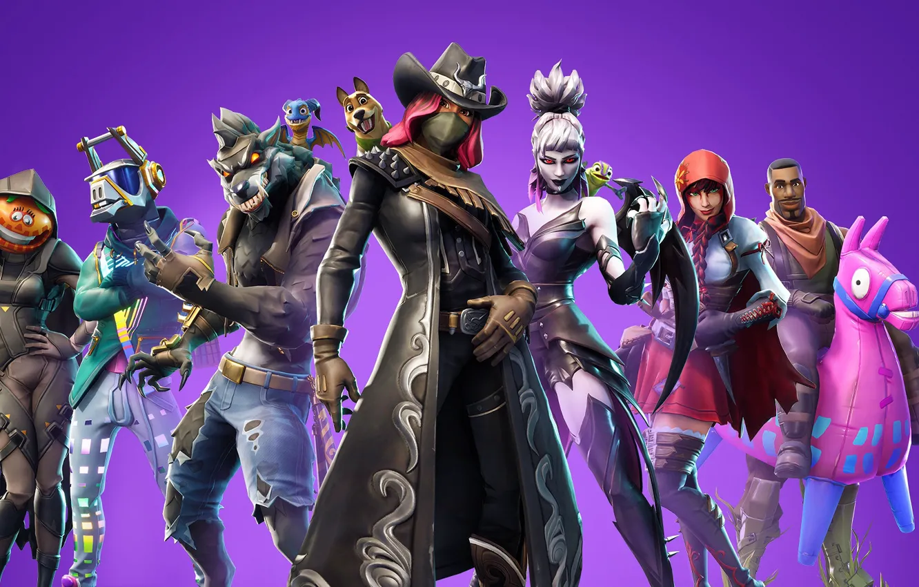 Photo wallpaper background, group, characters, Fortnite