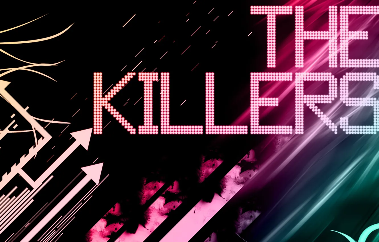 Photo wallpaper logo, Neon, indie rock, The killers
