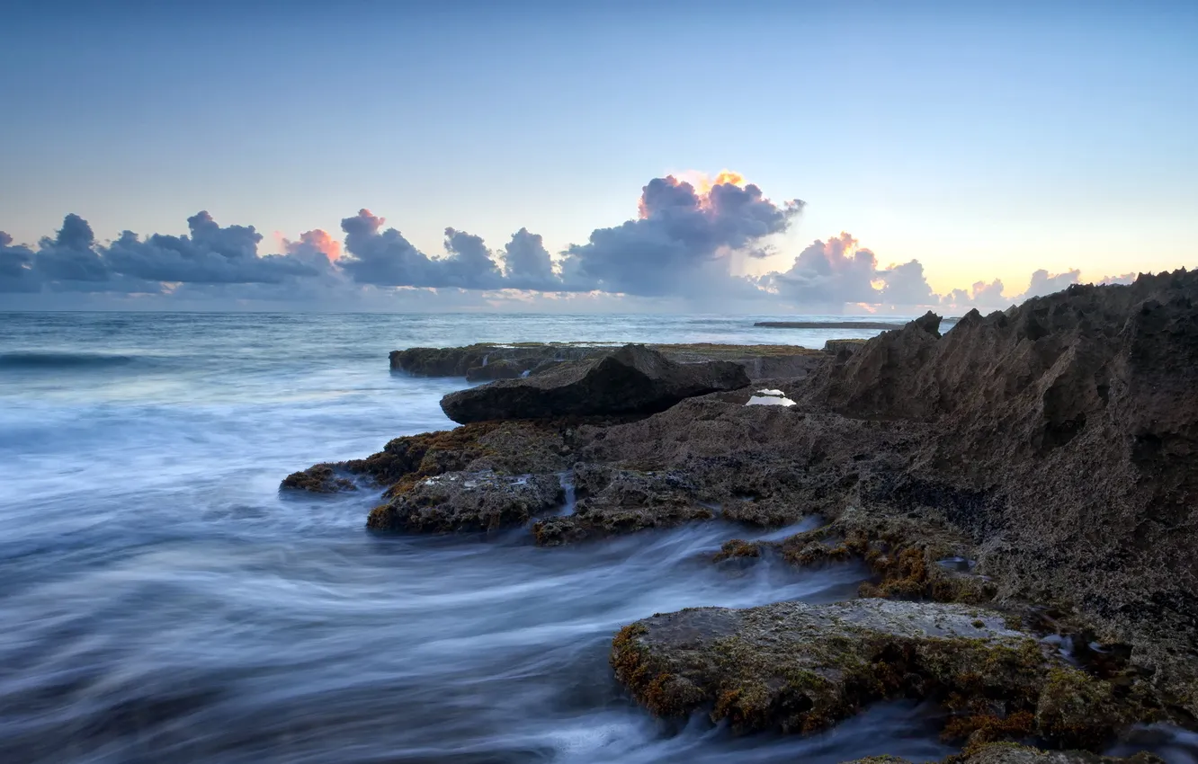 Photo wallpaper sea, the sky, rocks