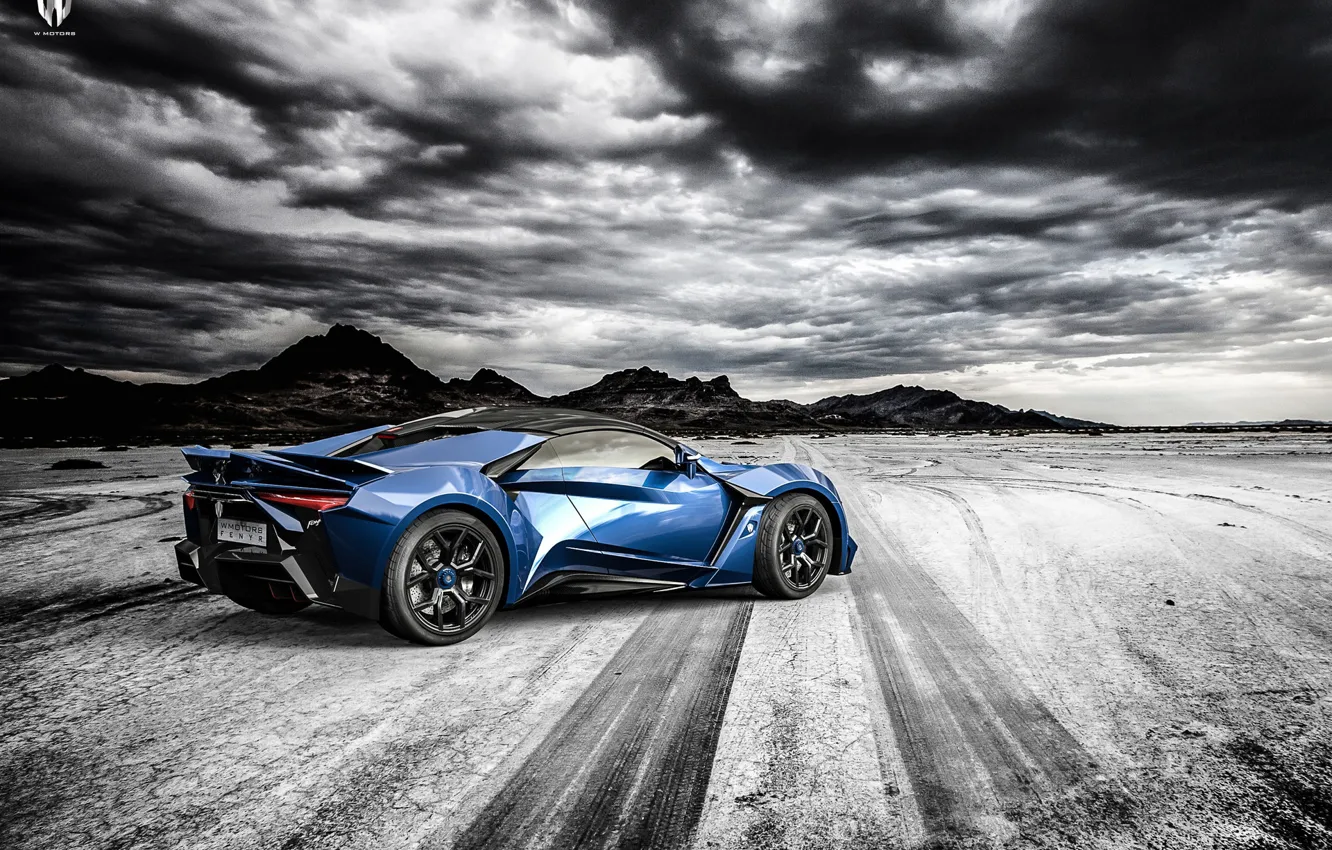 Photo wallpaper auto, blue, clouds, rendering, sports car, Supercar, Concept Art, supersport