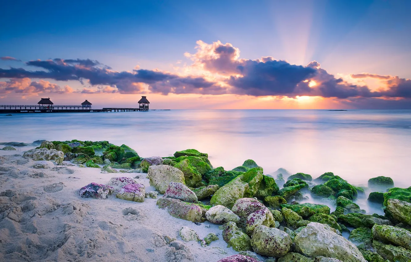 Photo wallpaper sand, sea, landscape, shore