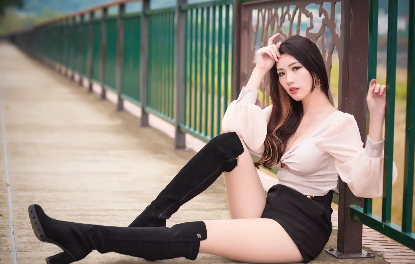 Photo wallpaper pose, girl, Asian