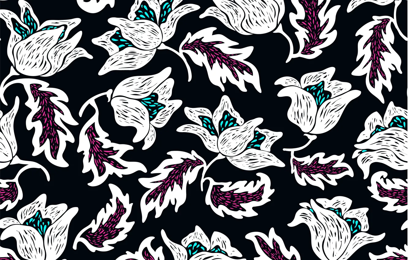 Photo wallpaper flowers, background, pattern, fabric