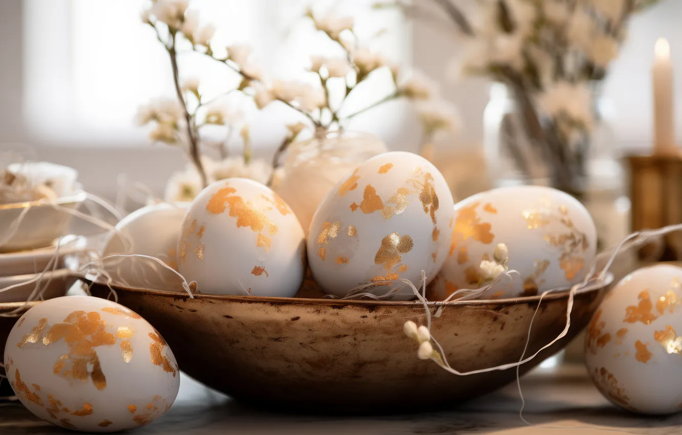 Photo wallpaper holiday, eggs, Easter, painted