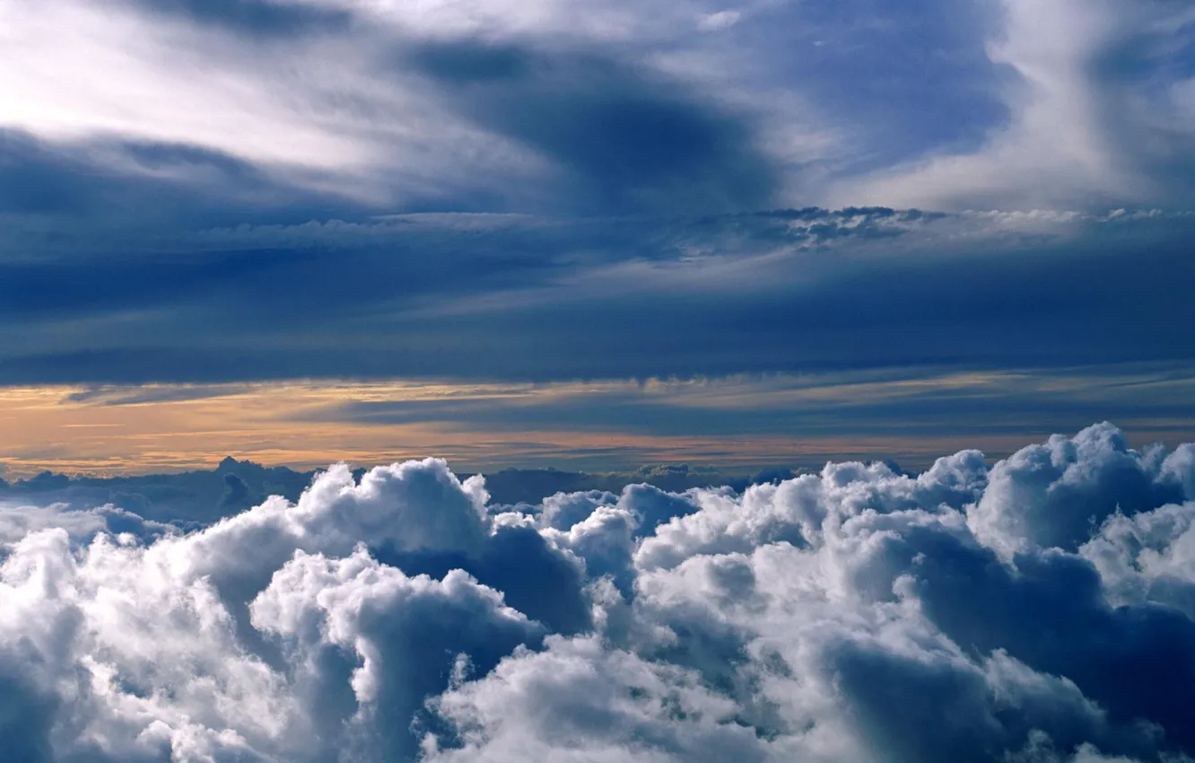 Photo wallpaper the sky, clouds, nature, height, the atmosphere