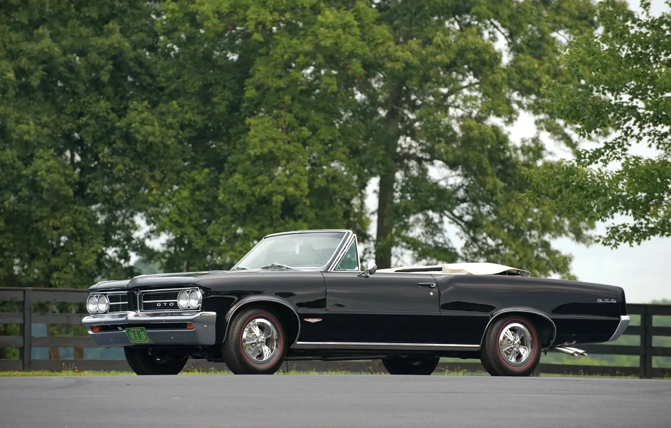Photo wallpaper convertible, Pontiac, GTO, 1964, Pontiac, retro cars, Convertible, LeMans