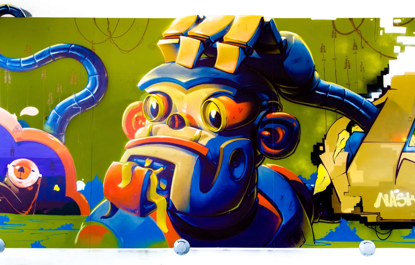 Photo wallpaper wall, graffiti, figure, art