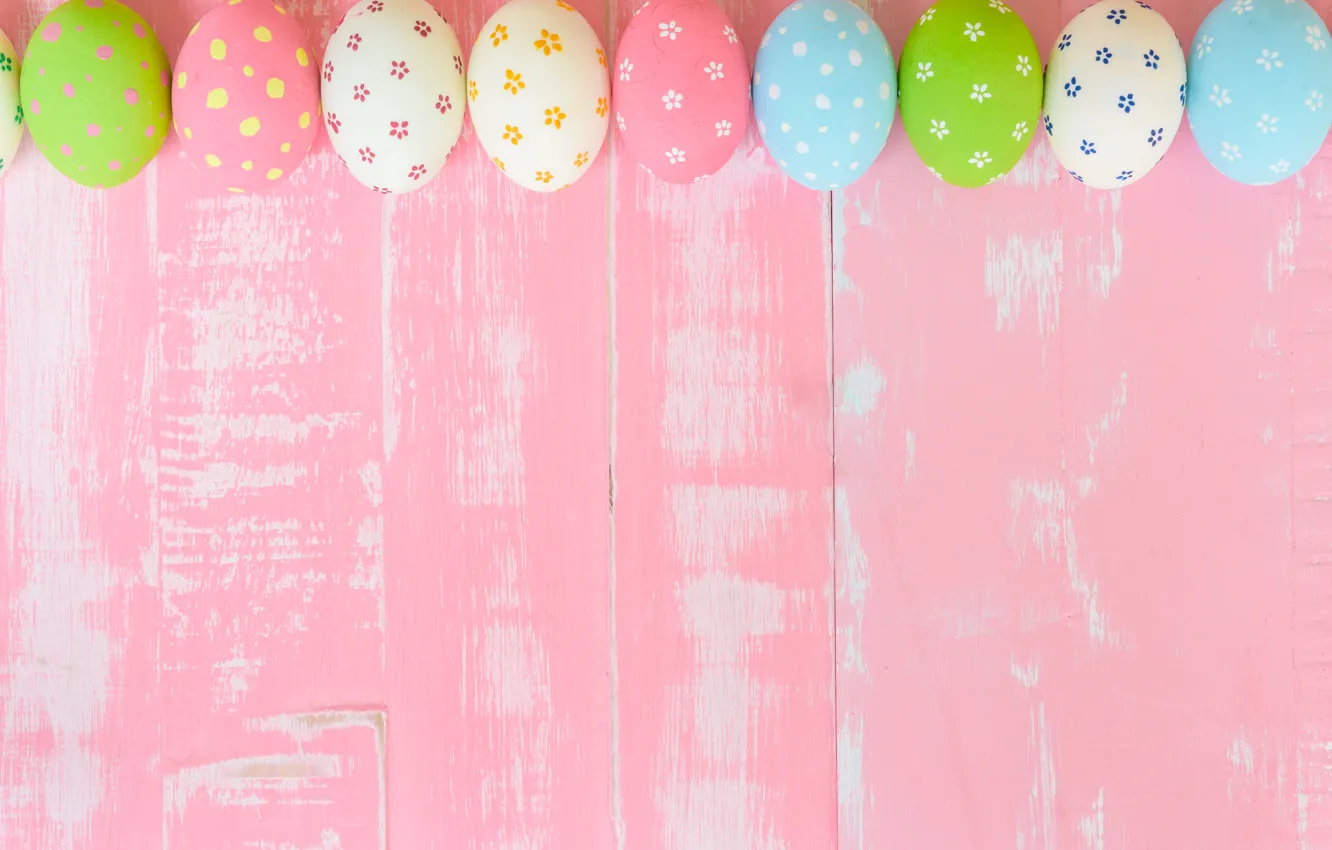 Photo wallpaper eggs, Easter, pink background, wood, pink, spring, Easter, eggs