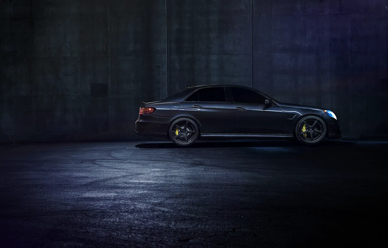 Photo wallpaper Mercedes-Benz, Dark, California, Side, Motorsport, Sonic, E63, Ligth