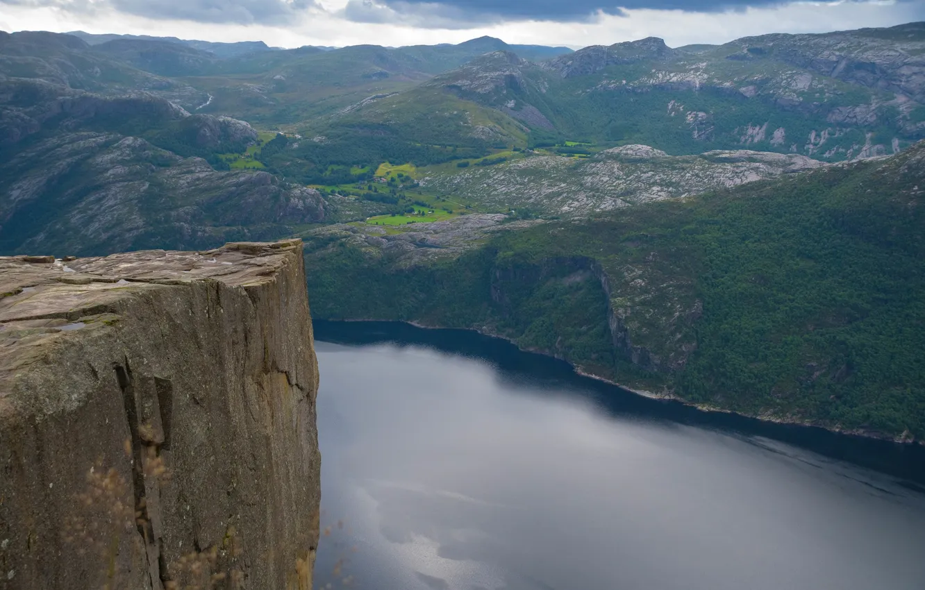Photo wallpaper forest, the sky, clouds, landscape, mountains, nature, lake, rocks