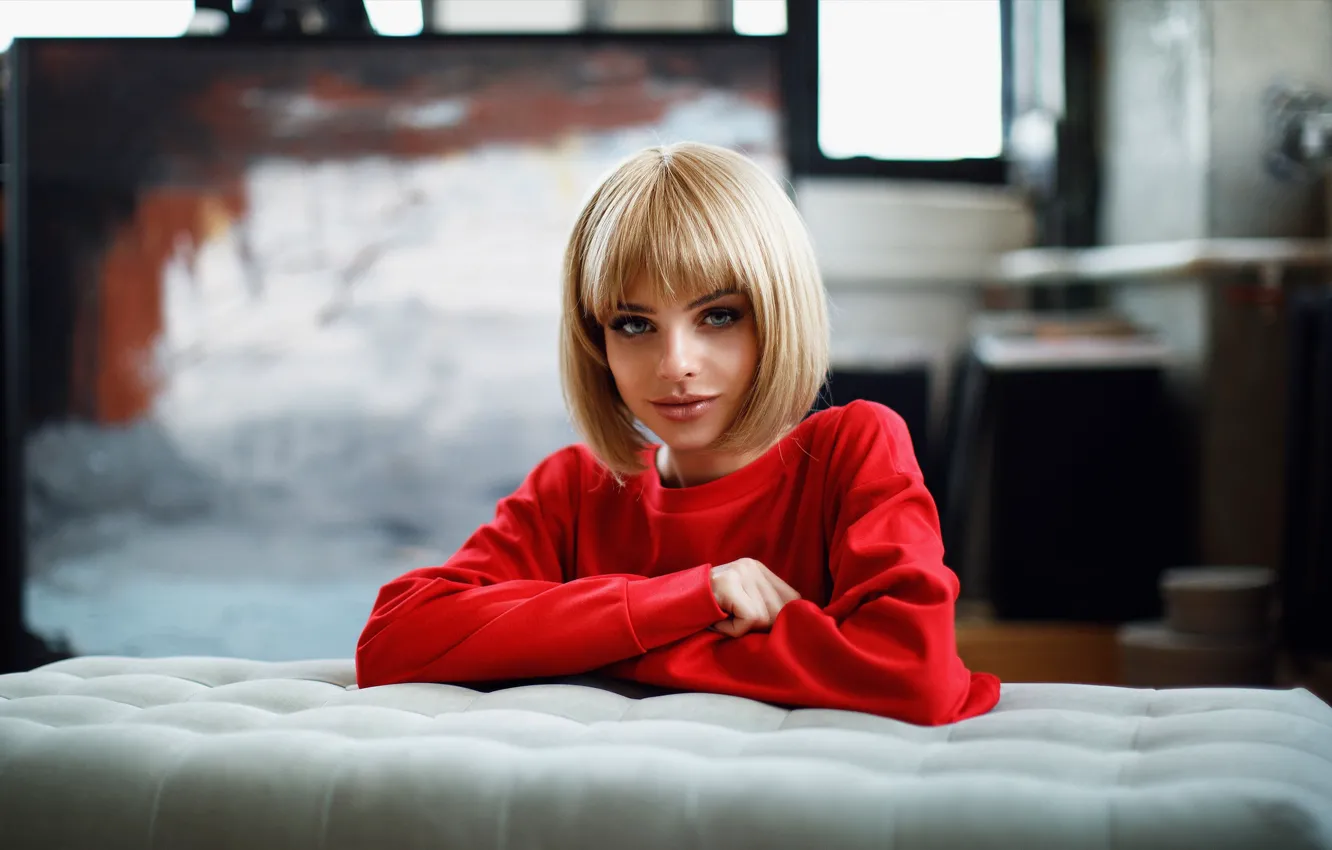 Photo wallpaper look, girl, smile, hairstyle, Sergey Potulny, Tatiana Walter