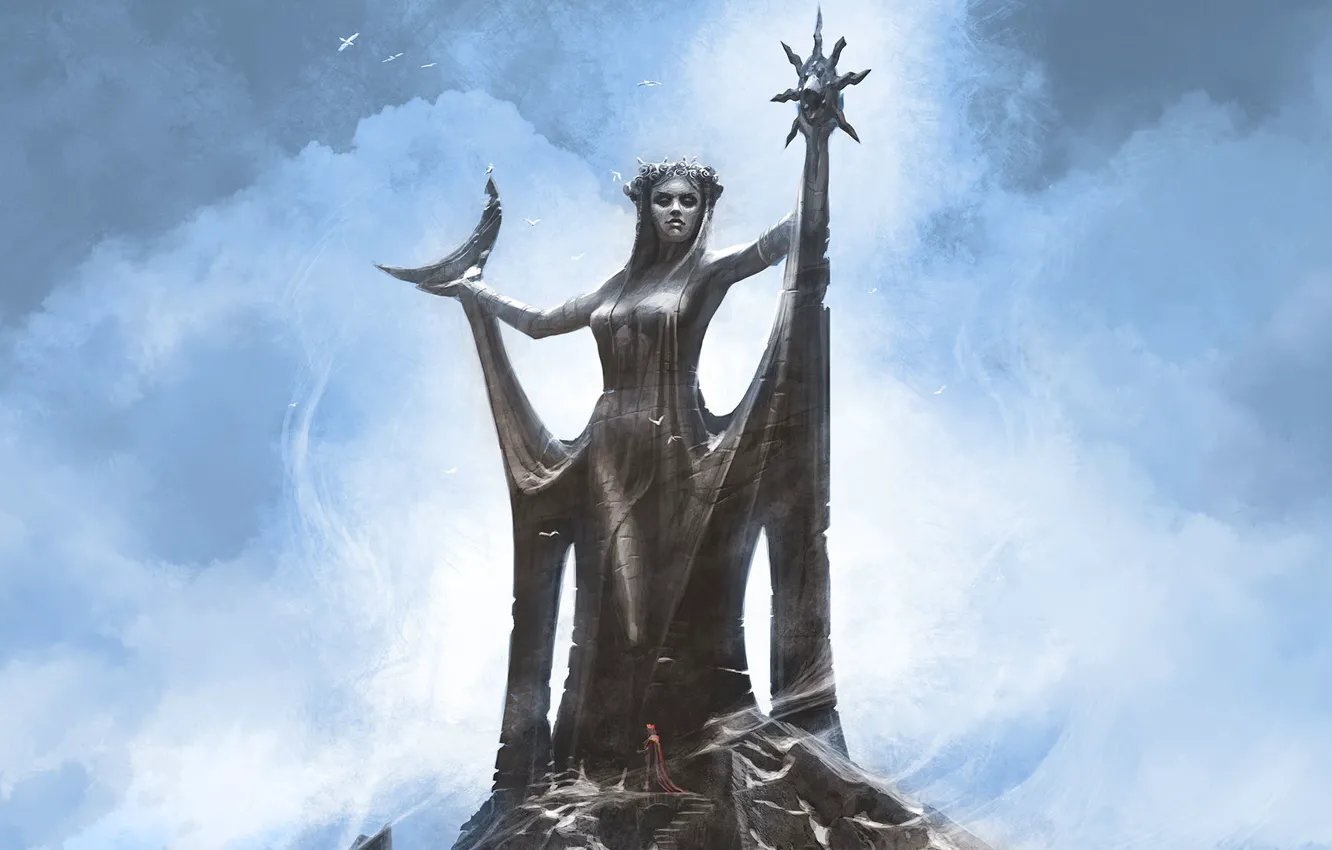 Photo wallpaper statue, Skyrim, Skyrim, Azura, Azura