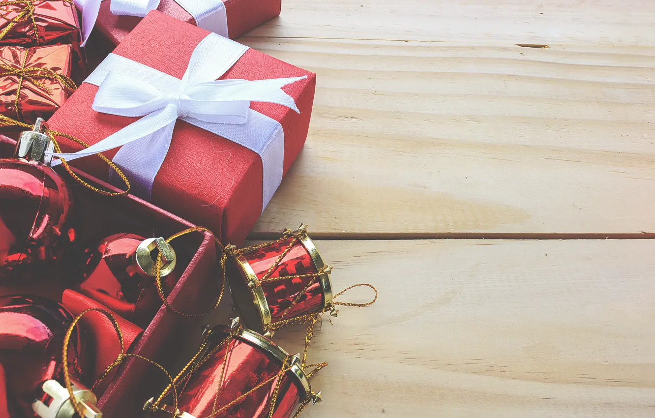 Photo wallpaper decoration, gift, new year, Christmas, Christmas, wood, New Year, Xmas