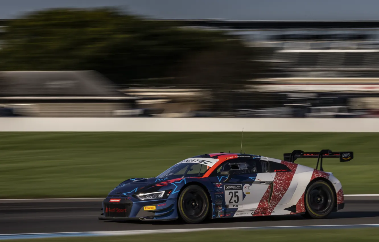 Photo wallpaper car, Audi, speed, race track, R8, Audi R8 LMS