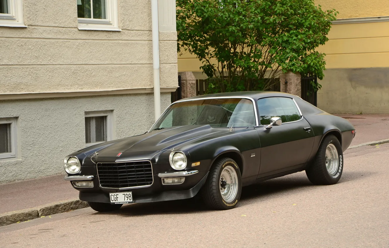 Photo wallpaper Chevrolet, Camaro, Black, Matte, 1970–73