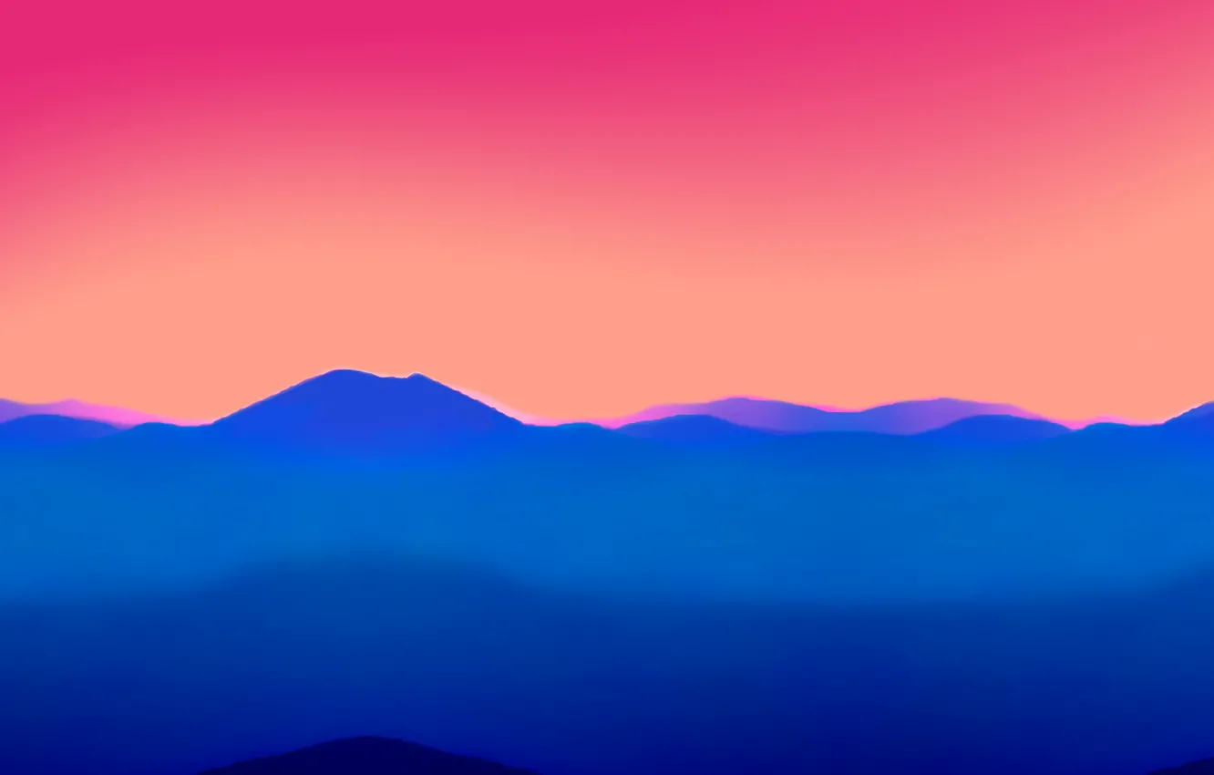 Photo wallpaper the sky, sunset, mountains