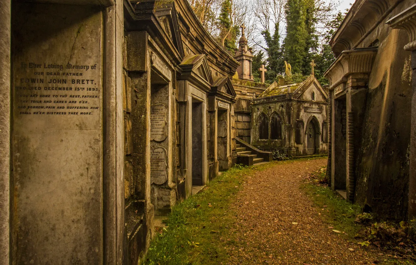 Photo wallpaper England, London, the crypt, Highgate cemetery