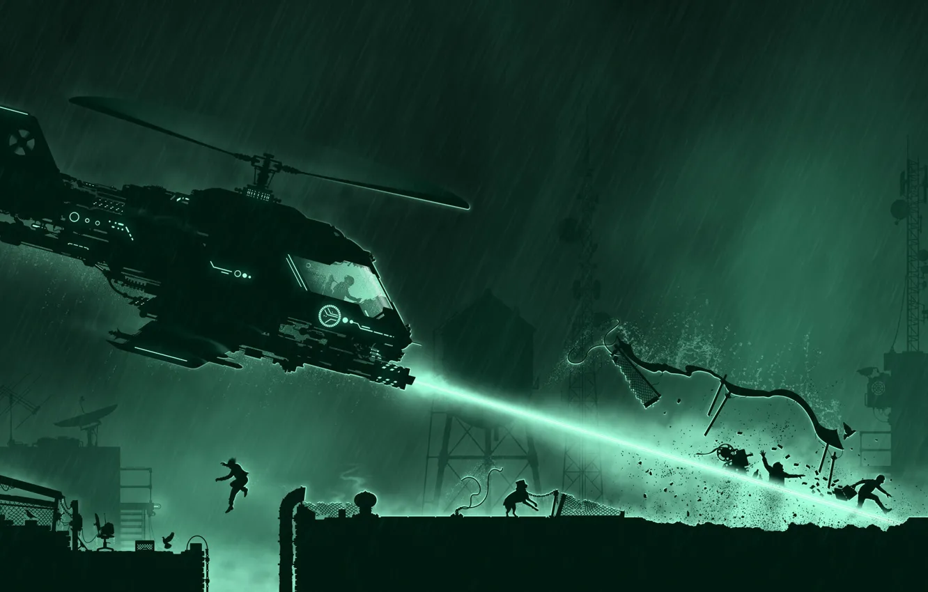 Photo wallpaper lights, style, fiction, rain, transport, attack, minimalism, technique