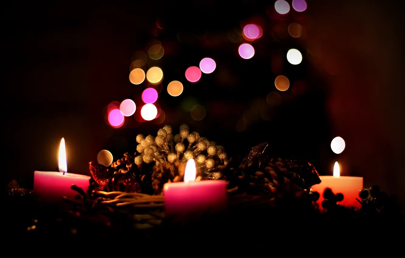 Photo wallpaper background, holiday, candles