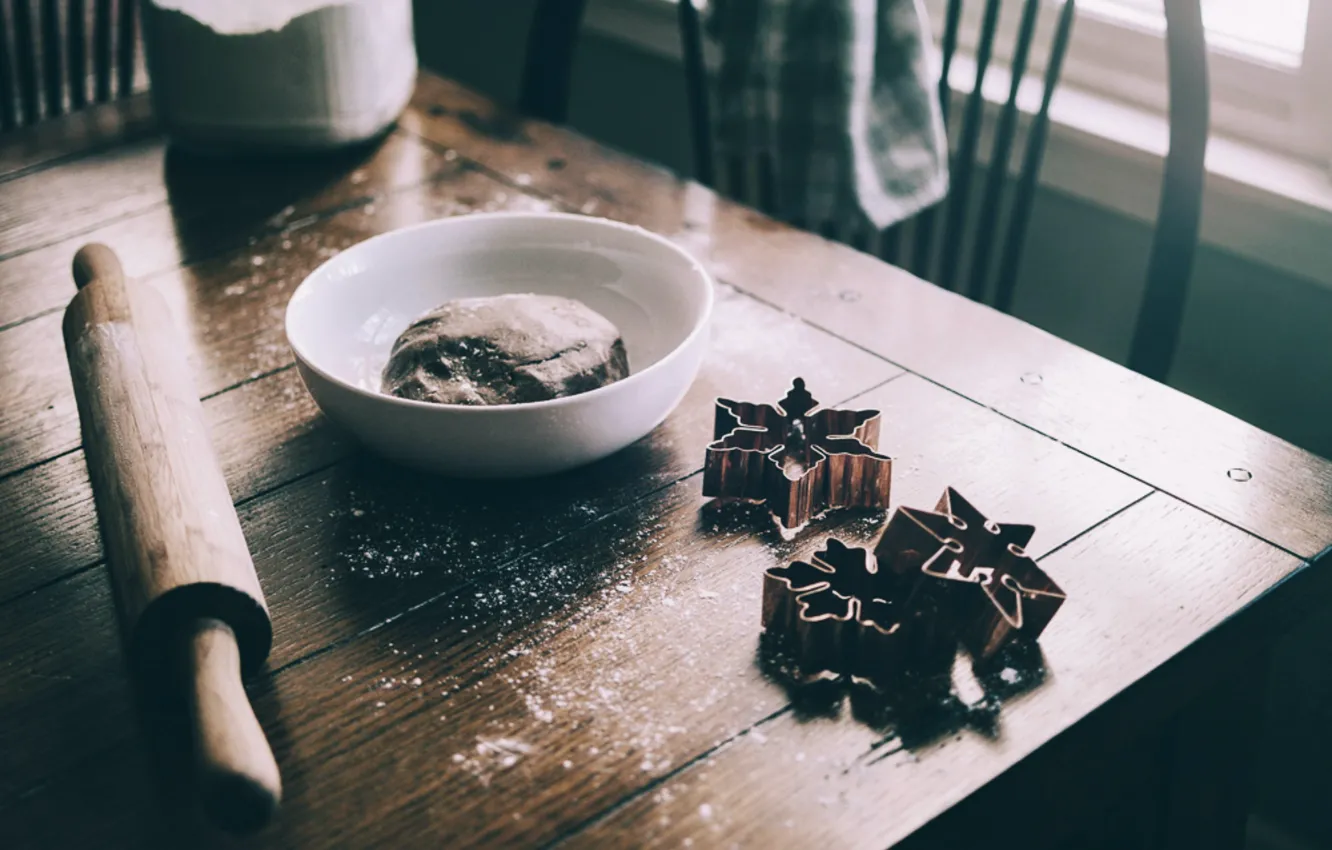Photo wallpaper table, food, form, the dough